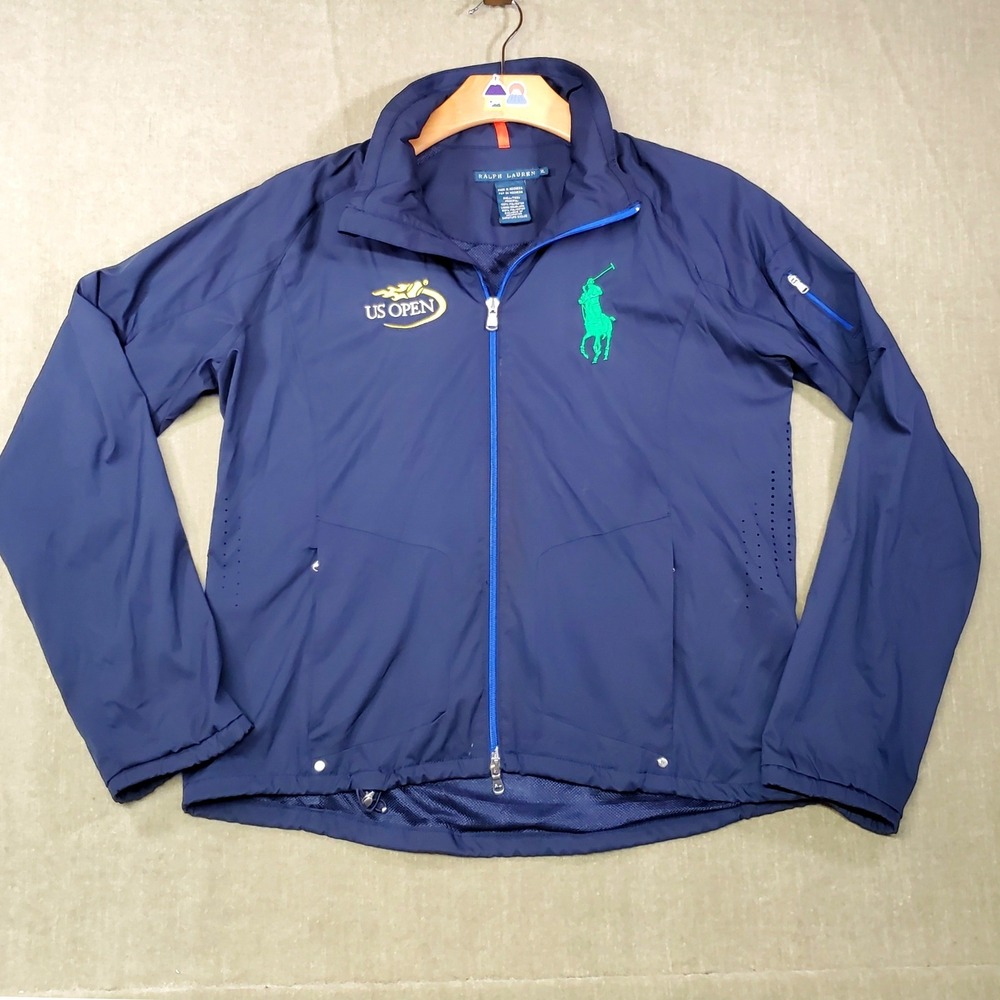 Ralph Lauren 2012 US Open Jacket Mens XL Navy Blue Big Pony Windbreaker